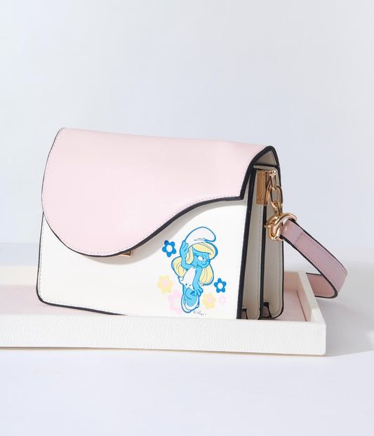 The Smurfs x Unique Vintage Pink & White Smurfette Handbag - Unique Vintage - Womens, ACCESSORIES, HANDBAGS
