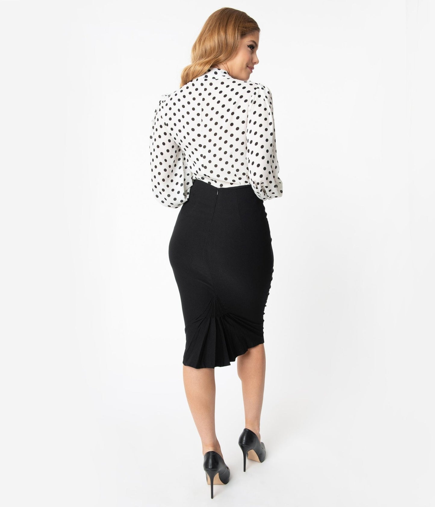 Unique Vintage 1950s Black High Waist Tracy Wiggle Skirt - Unique Vintage - Womens, BOTTOMS, SKIRTS
