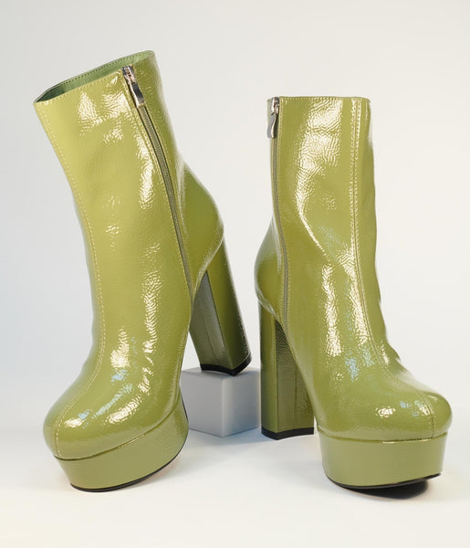 Ankle Boot Asos Green Platform Boots ASOS DESIGN Wide Fit Alfie