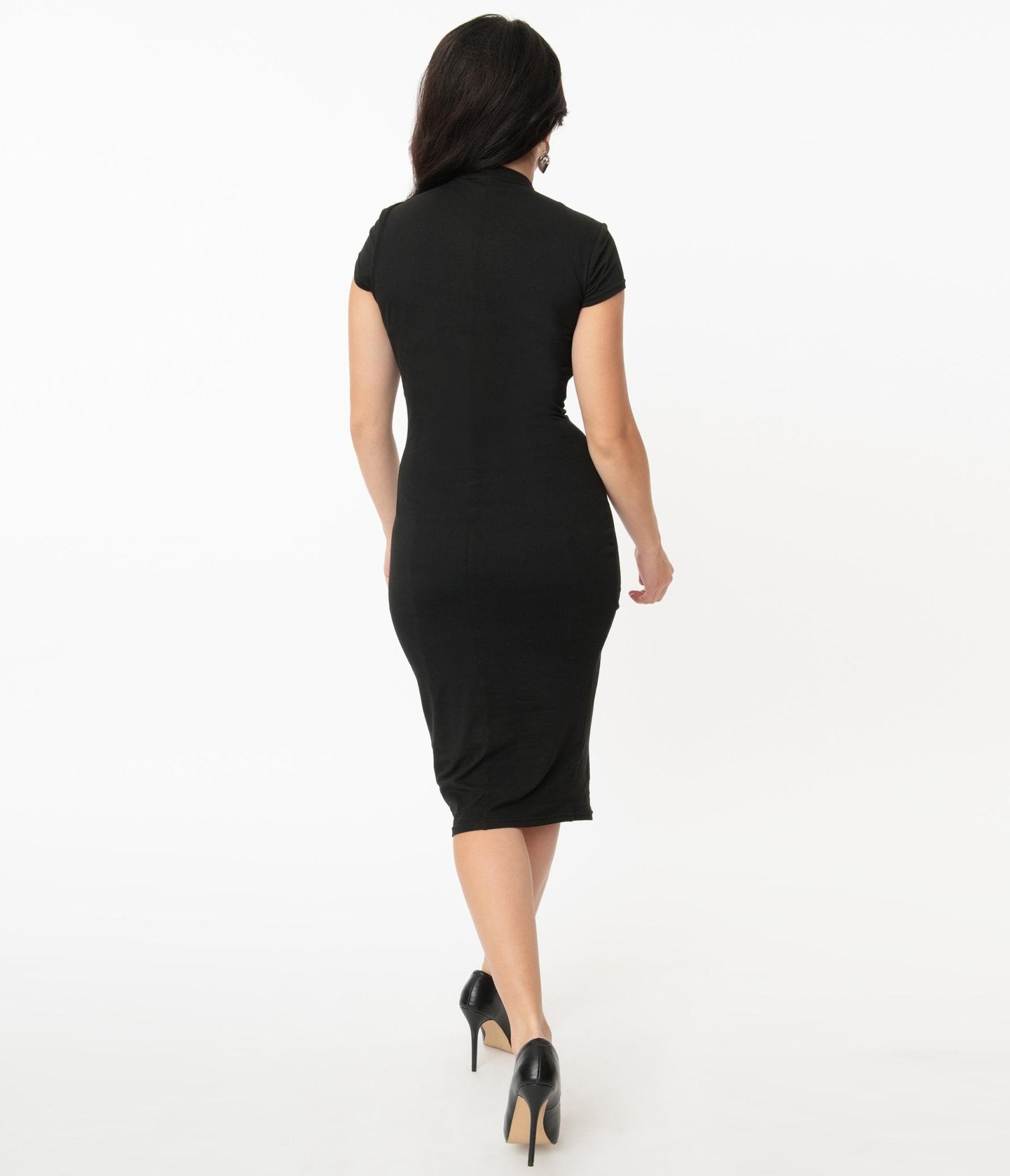Unique Vintage Black Holly Wiggle Dress - Unique Vintage - Womens, DRESSES, WIGGLE