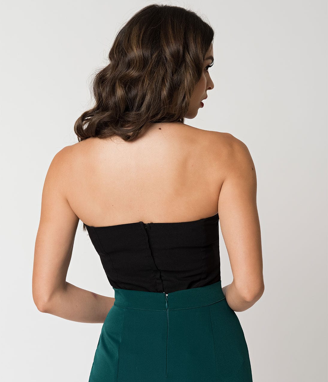Unique Vintage Black Stretch Rita Criss Cross Halter Top - Unique Vintage - Womens, TOPS, KNIT TOPS