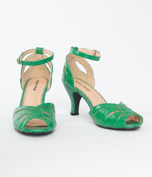 Green hotsell crocodile heels