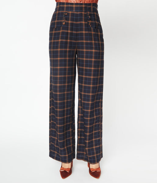 パンツ vintage tartan check pants Rare Vintage Tartan Checkered Plaid Pants 70s 80s Orange See