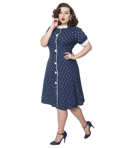 Plus size vintage polka dot best sale dress