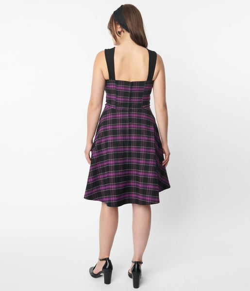 Purple sales plaid dress