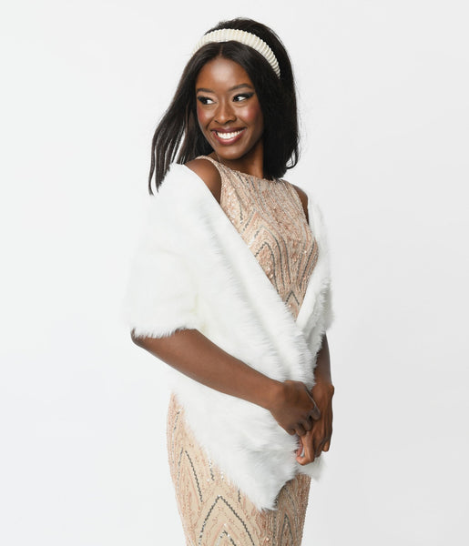 Faux fur stole wrap discount