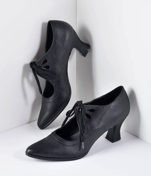 Black bow tie heels cheap