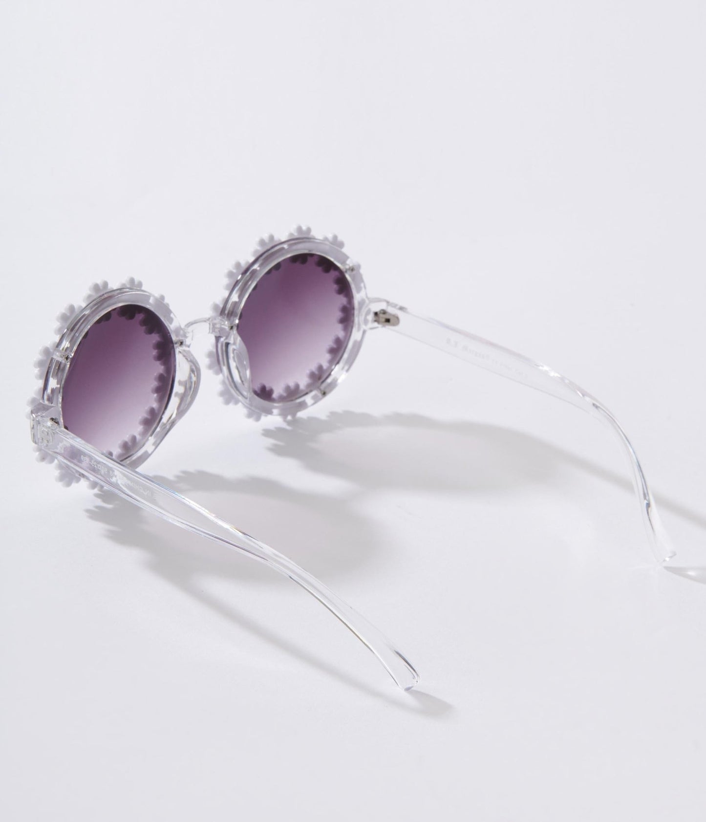 White Daisy Round Sunglasses - Unique Vintage - Womens, ACCESSORIES, SUNGLASSES