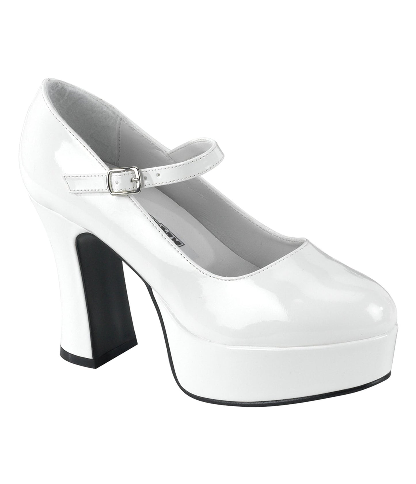 White Patent Heel Mary Jane Pumps - Unique Vintage - Womens, SHOES, HEELS