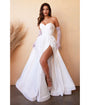 Cinderella Divine White Strapless Sweetheart Satin Bridal Gown