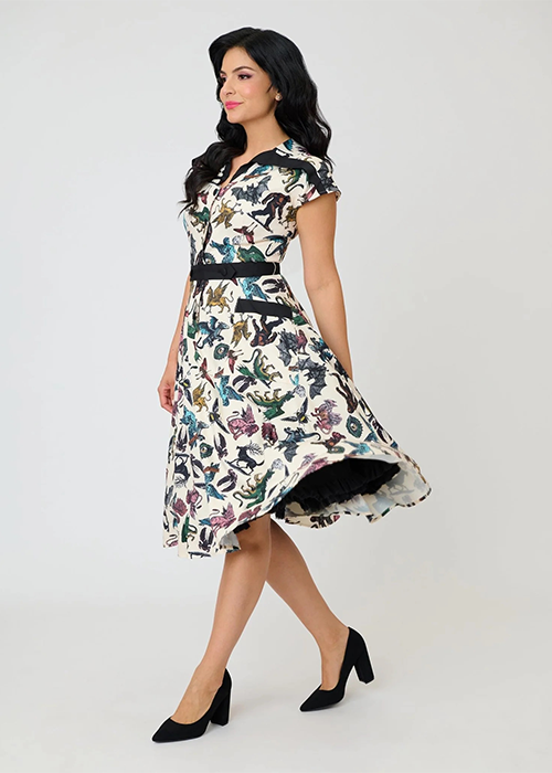vintage dress for women Red Camellia 3D Ribbon Embroidery 28 39 M 36 Women's Vintage Dresses & Retro