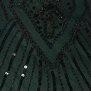 Unique Vintage 1920s Emerald & Black Sequin Katriane Flapper Dress