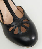 1920s Black Leatherette T - Strap Heels - Unique Vintage - Womens, SHOES, HEELS