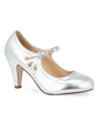 1920s Silver Leatherette Mary Jane Heels