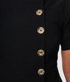 Unique Vintage Black Button Swing Dress - Unique Vintage - Womens, DRESSES, SWING