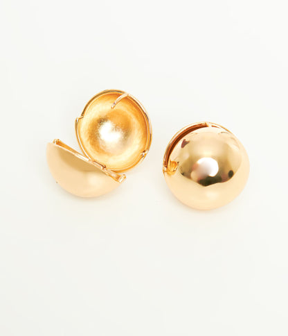 1930s Gold Ball Stud Earrings - Unique Vintage - Womens, ACCESSORIES, JEWELRY