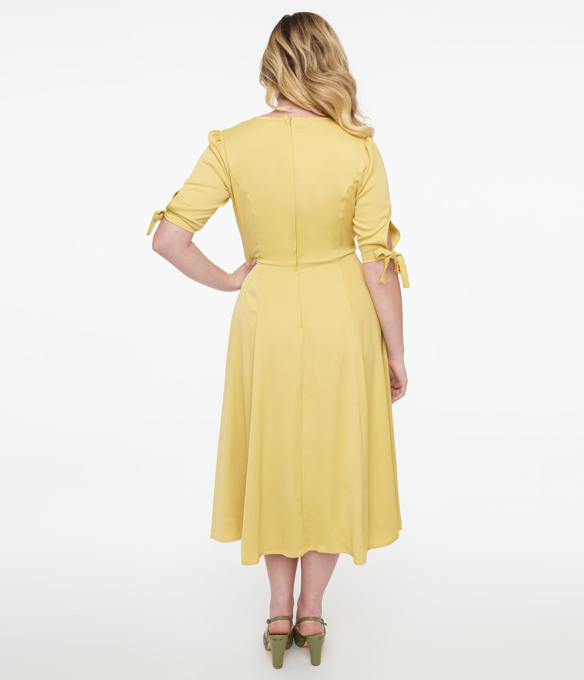 1940s Yellow Bella Swing Dress - Unique Vintage - Womens, DRESSES, FIT AND FLARE