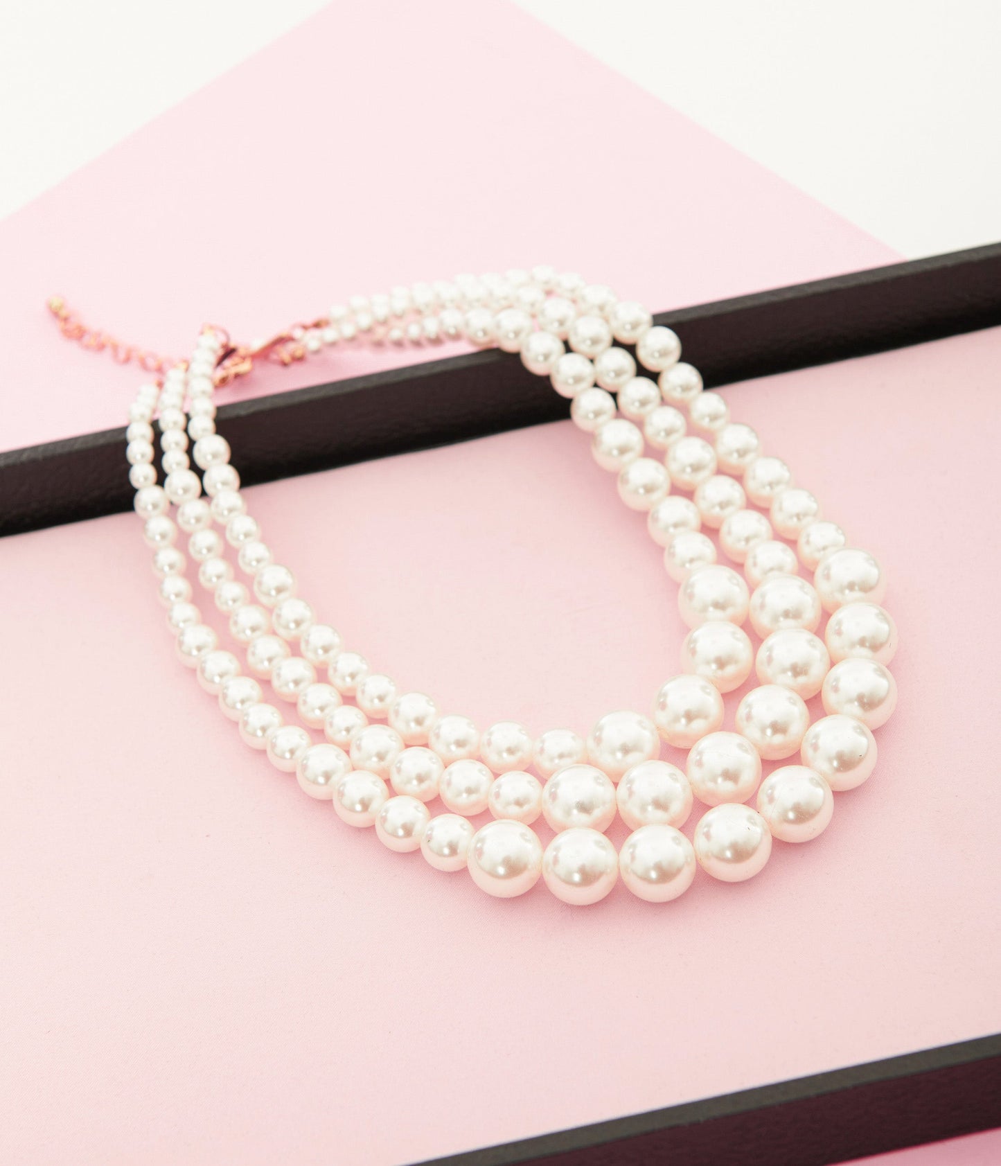 1950s Faux Pearl Multi Layered Necklace - Unique Vintage - Womens, ACCESSORIES, JEWELRY