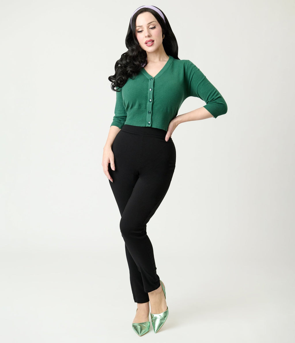1950s Forest Green Cardigan - Unique Vintage - Womens, TOPS, SWEATERS
