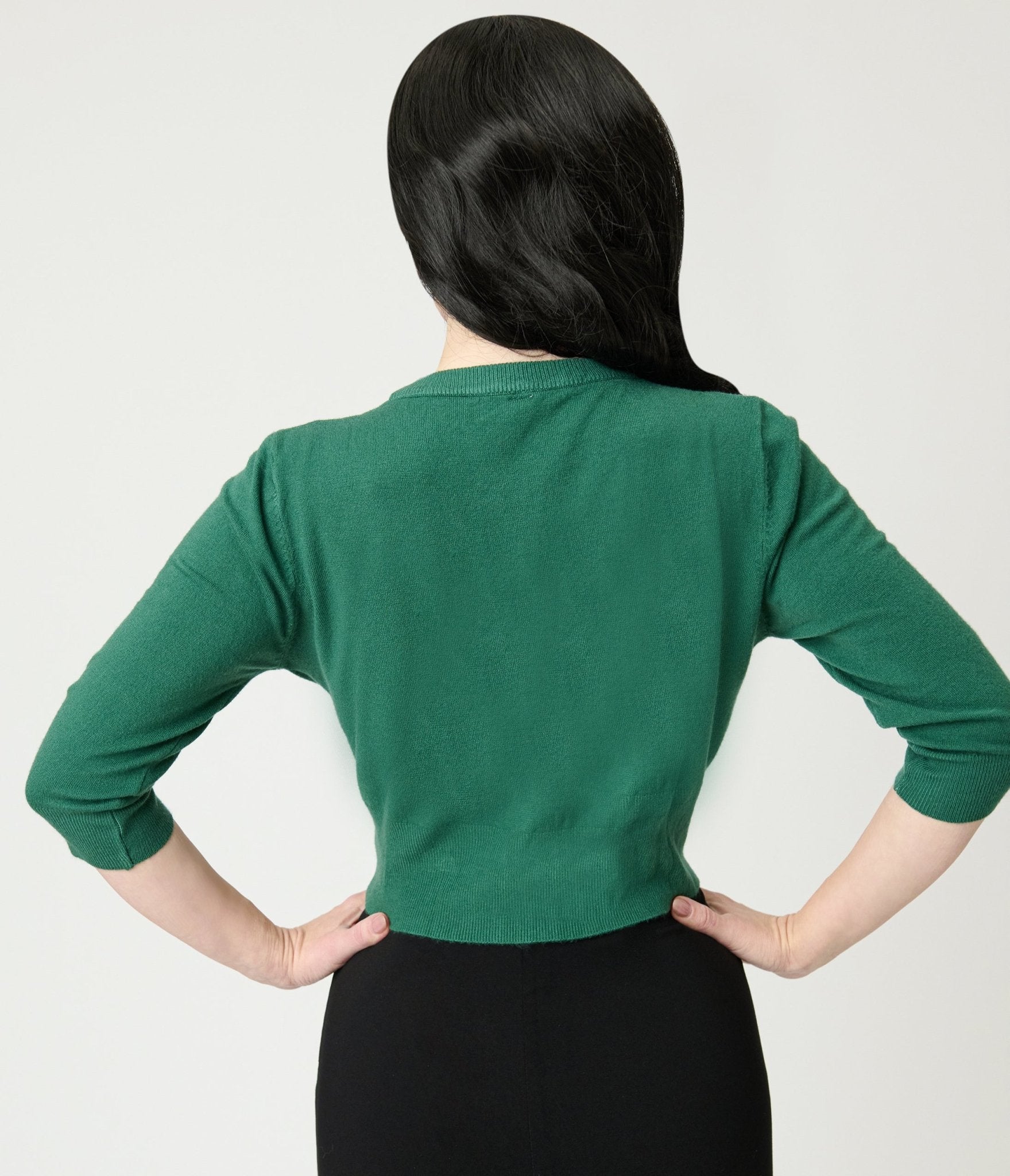 1950s Forest Green Cardigan - Unique Vintage - Womens, TOPS, SWEATERS