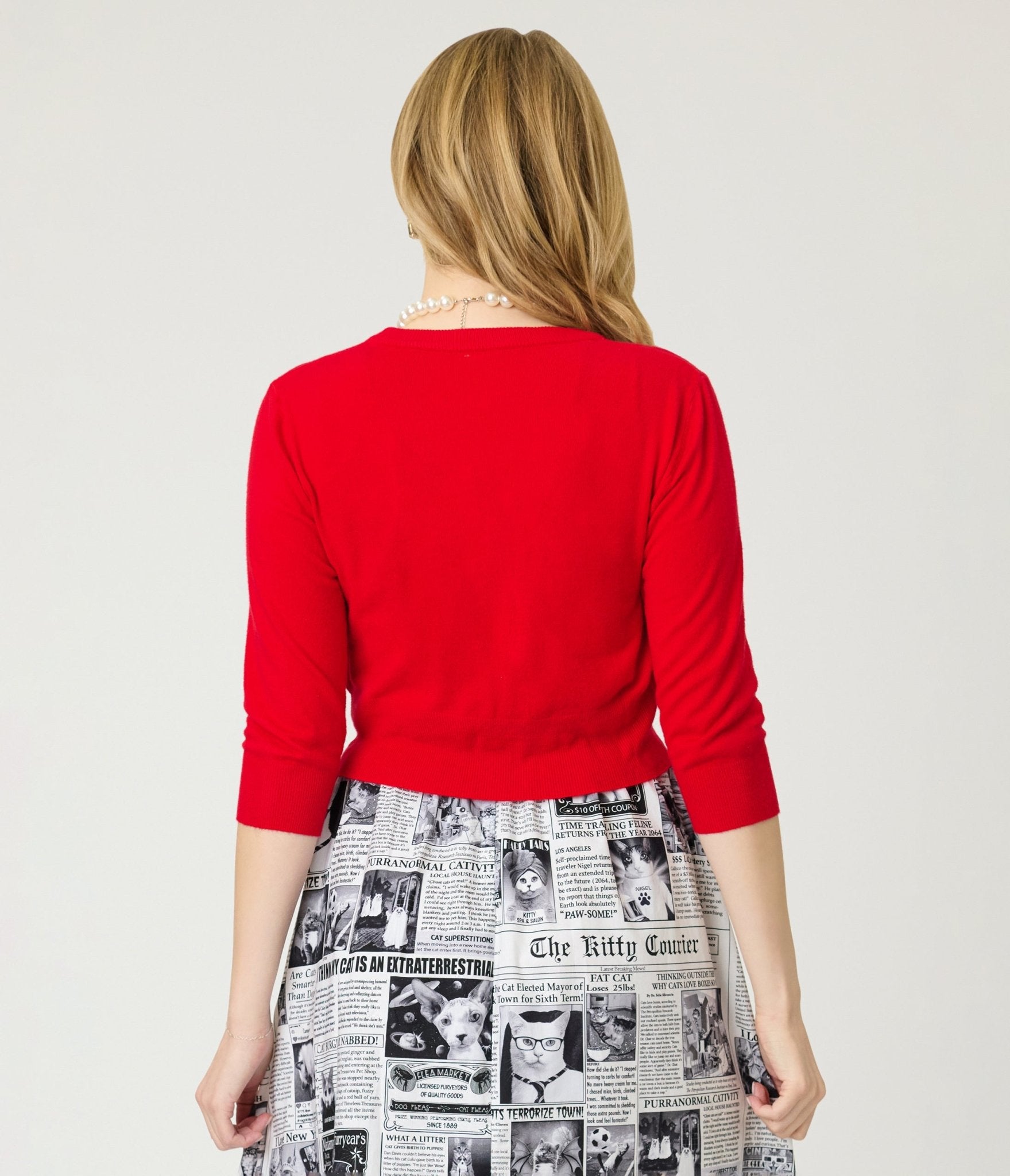 1950s Red Cardigan - Unique Vintage - Womens, TOPS, SWEATERS