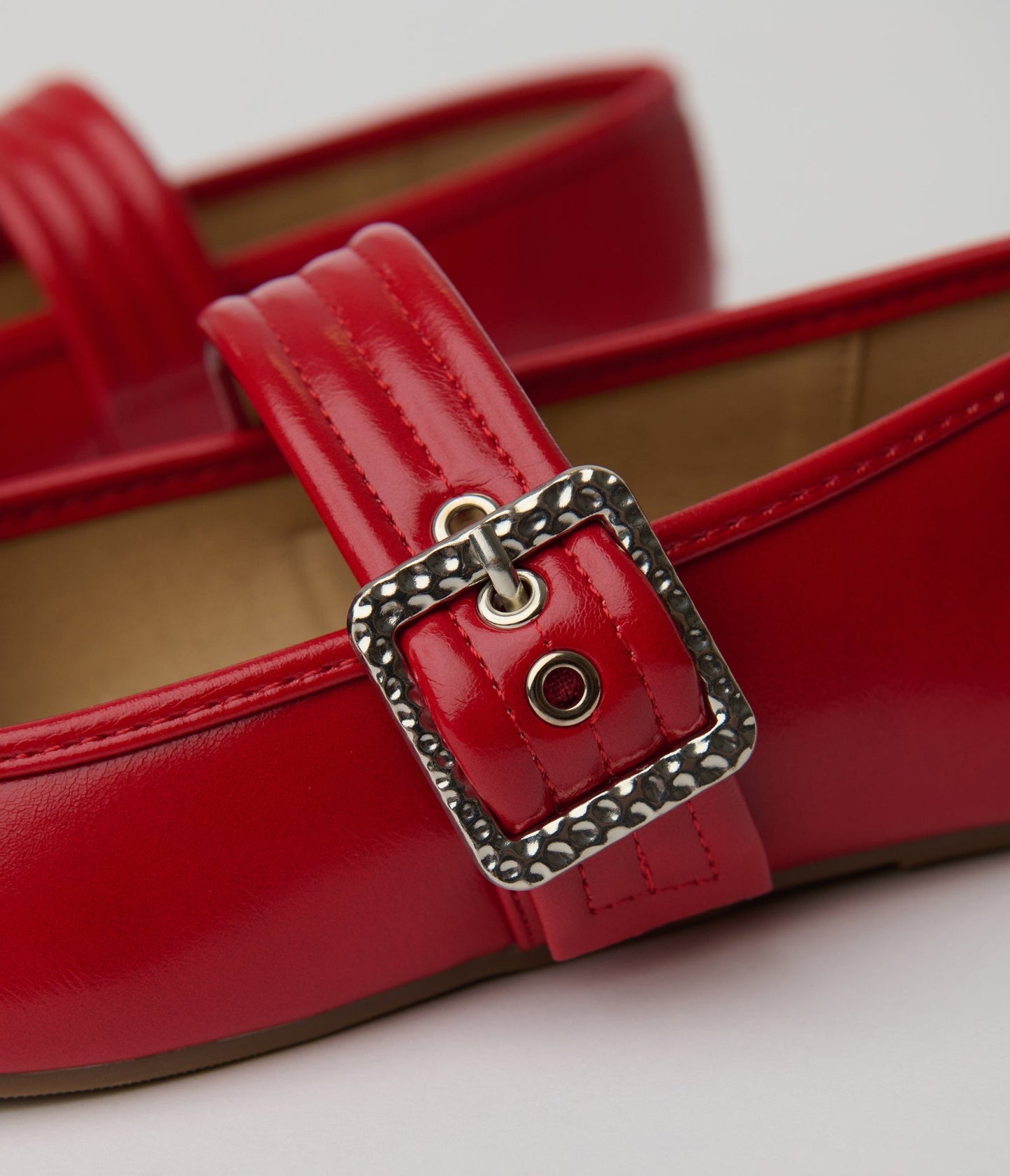 1950s Red Leatherette Mary Jane Flats - Unique Vintage - Womens, SHOES, FLATS