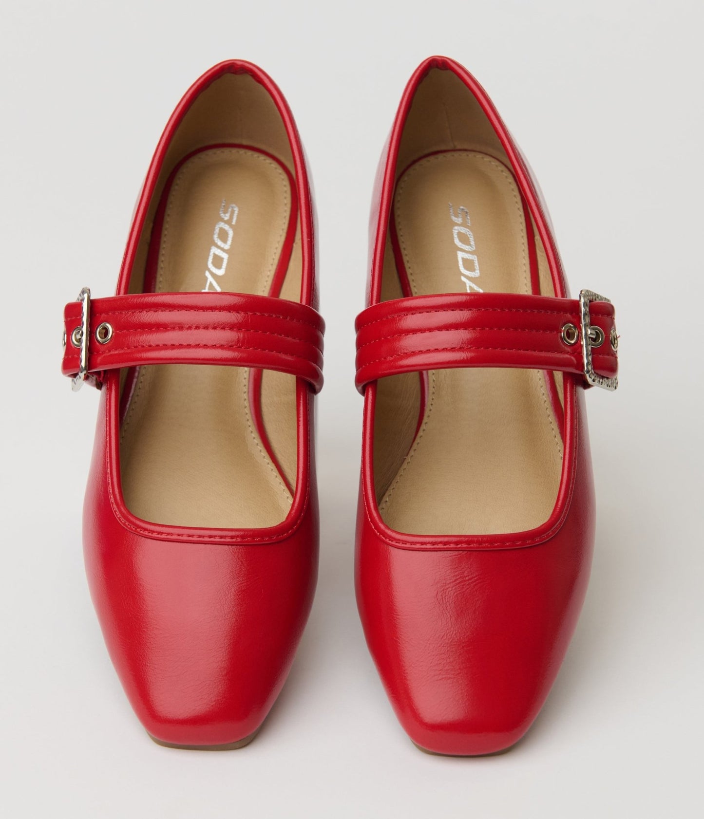 1950s Red Leatherette Mary Jane Flats - Unique Vintage - Womens, SHOES, FLATS