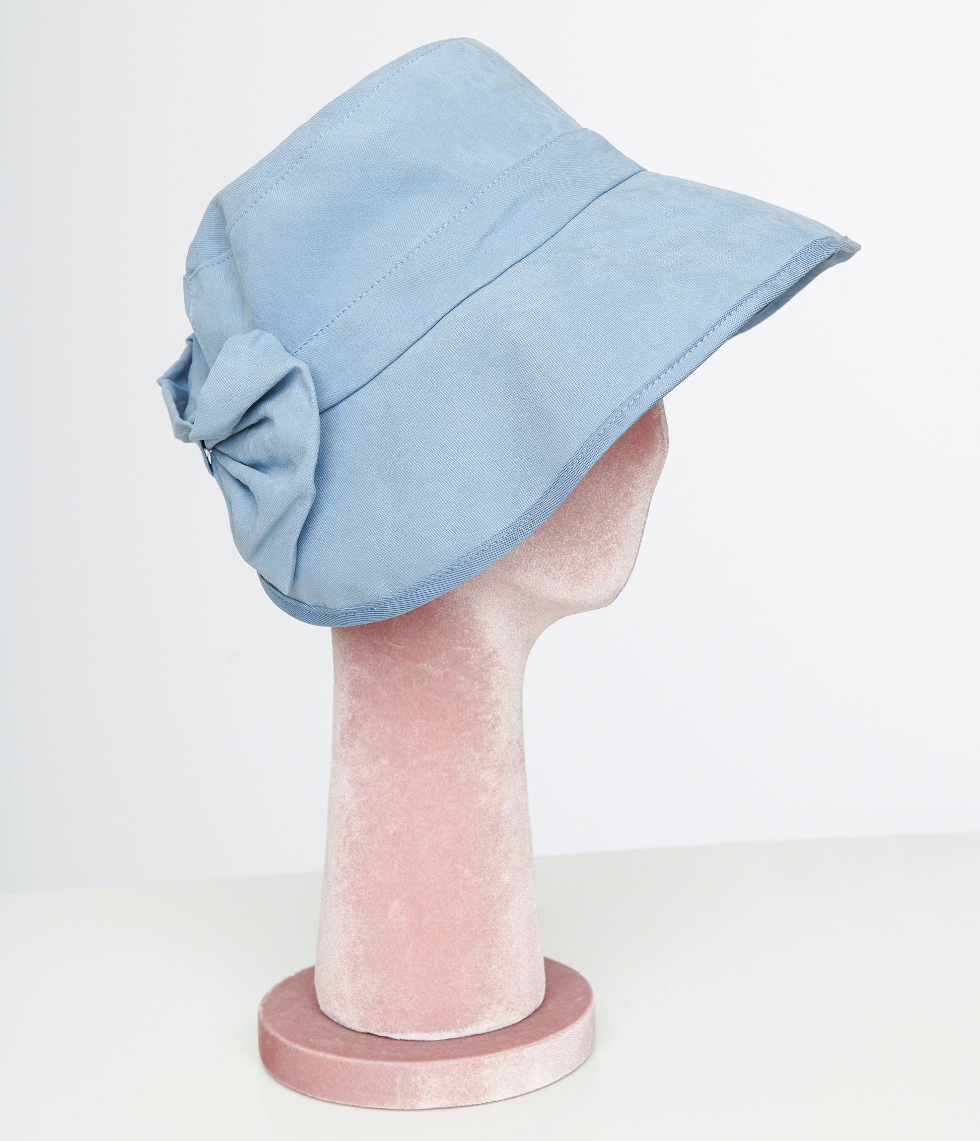 1950s Sky Blue Bow Hat - Unique Vintage - Womens, ACCESSORIES, HATS