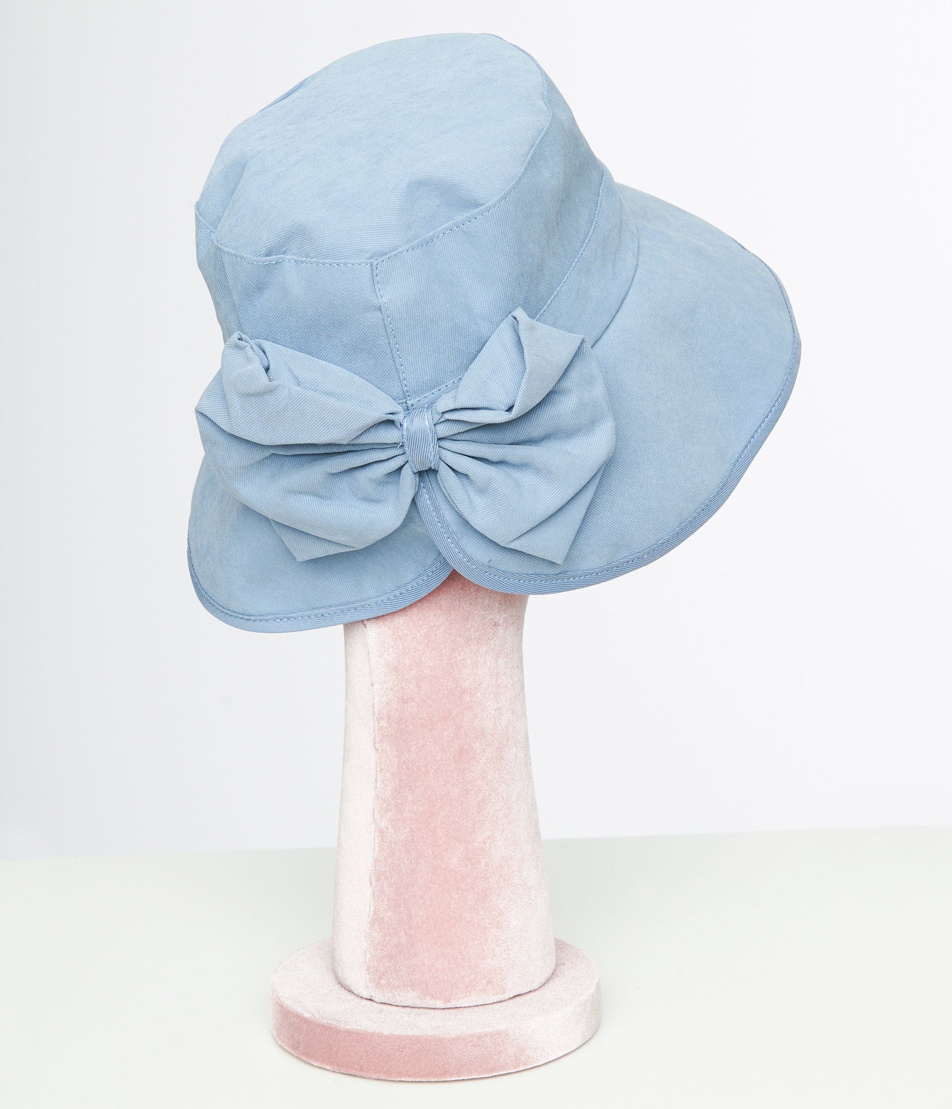 1950s Sky Blue Bow Hat - Unique Vintage - Womens, ACCESSORIES, HATS