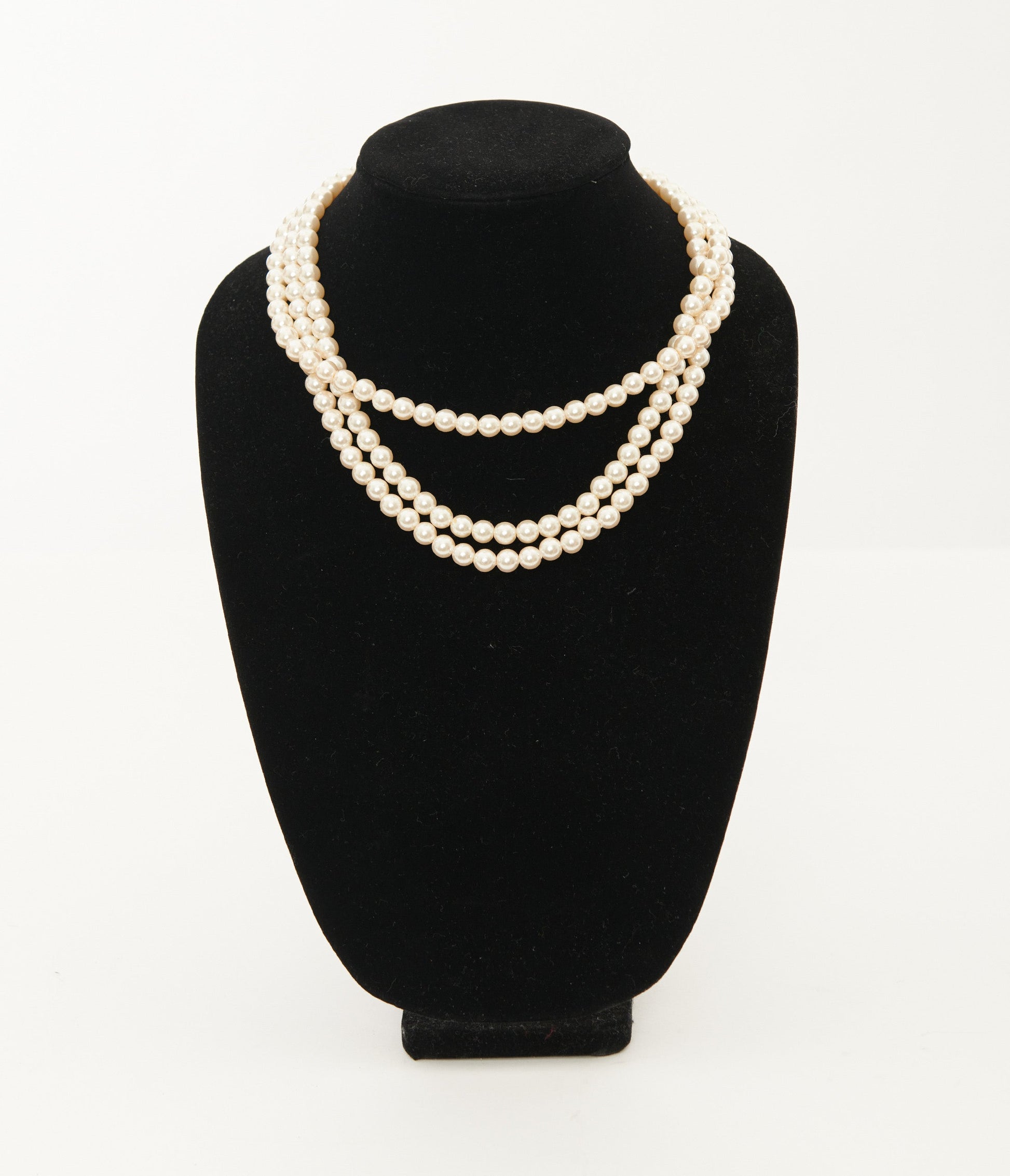 1950s Three Strand Pearl Necklace - Unique Vintage - Womens, ACCESSORIES, JEWELRY