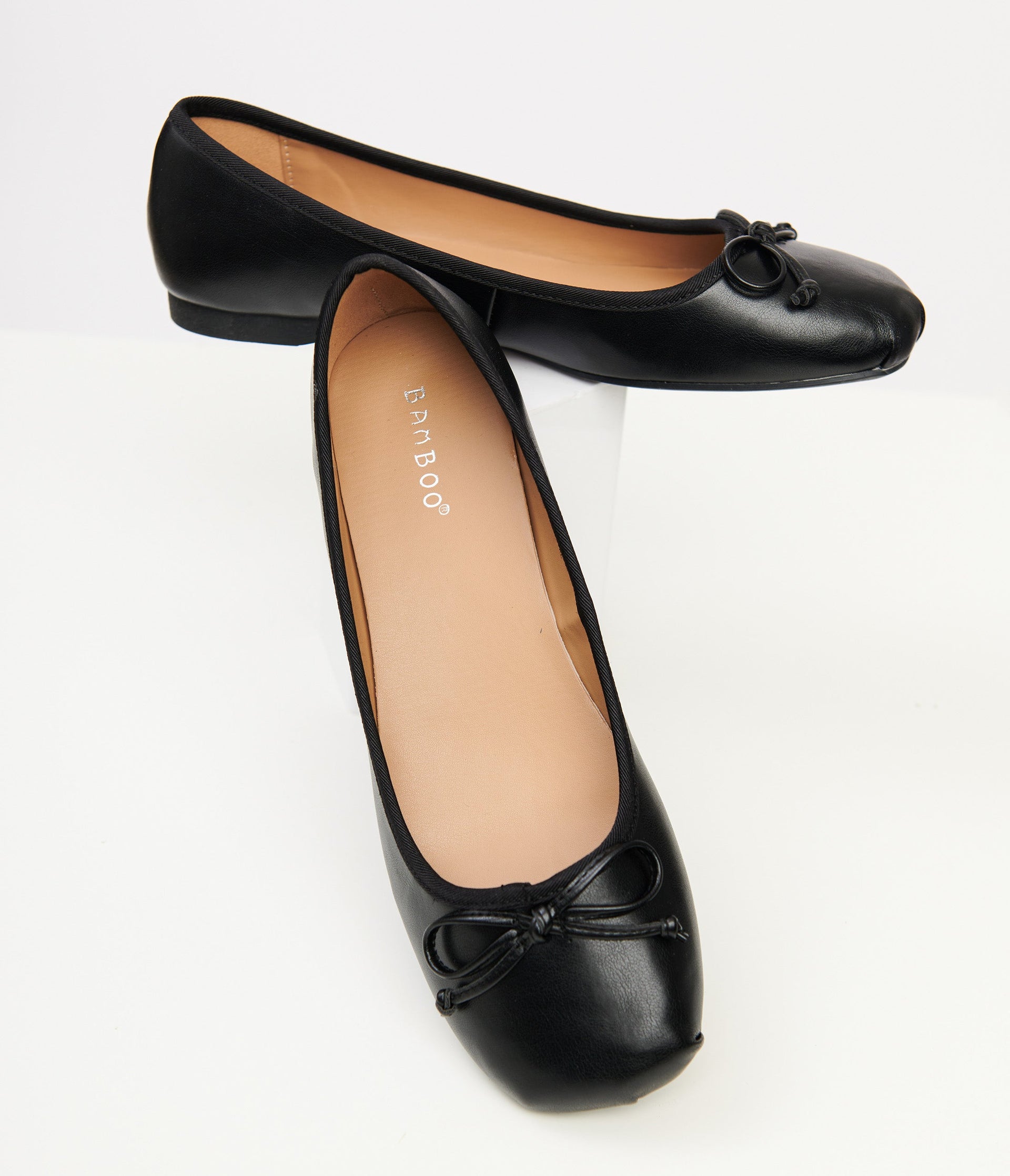 1960s Black Bow Ballet Flats - Unique Vintage - Womens, SHOES, FLATS