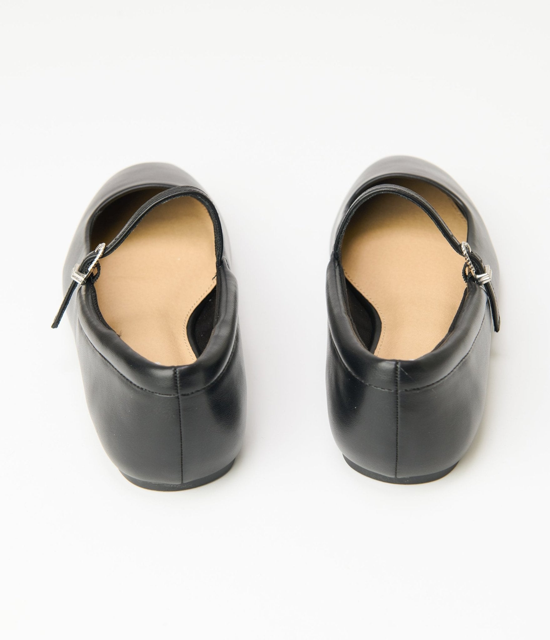 1960s Black Leatherette Flats - Unique Vintage - Womens, SHOES, FLATS