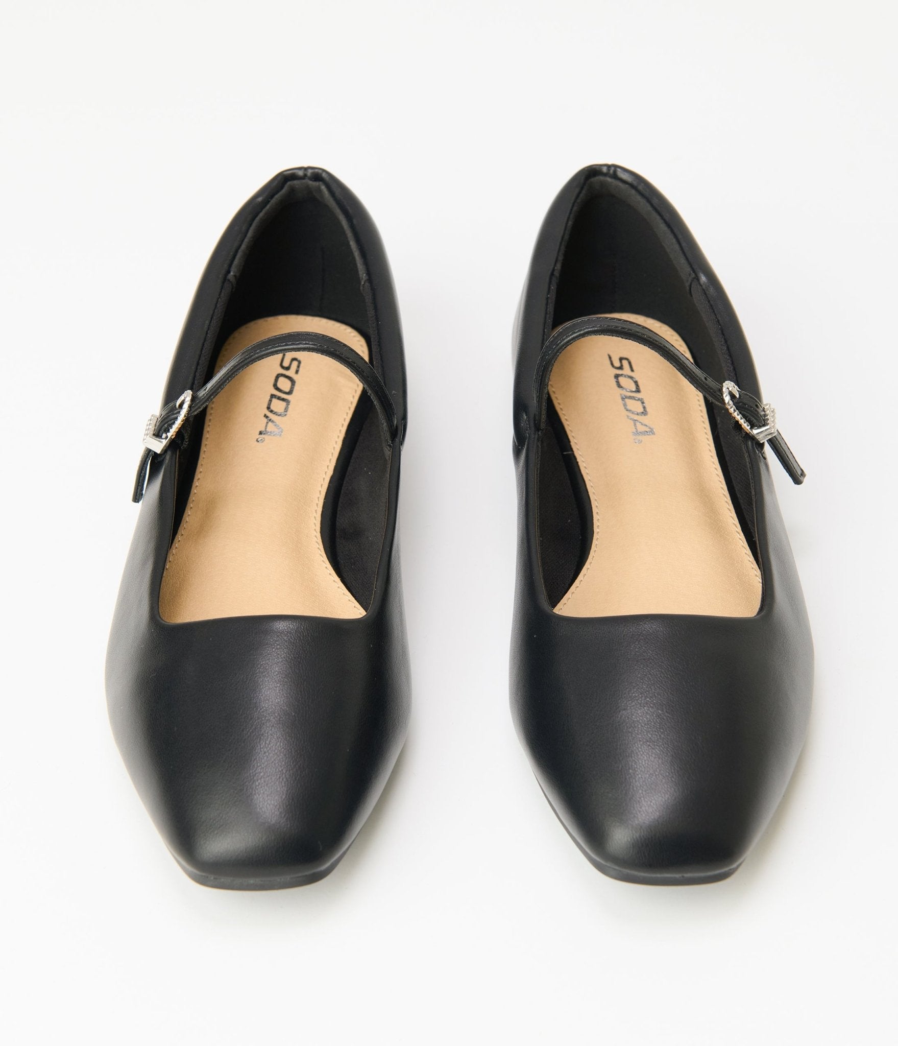 1960s Black Leatherette Flats - Unique Vintage - Womens, SHOES, FLATS
