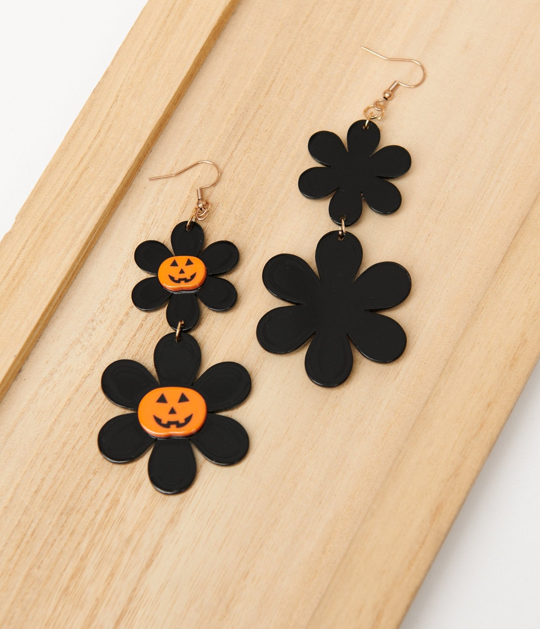 1960s Groovy Jack O Lantern Flower Power Earrings - Unique Vintage - Womens, ACCESSORIES, JEWELRY