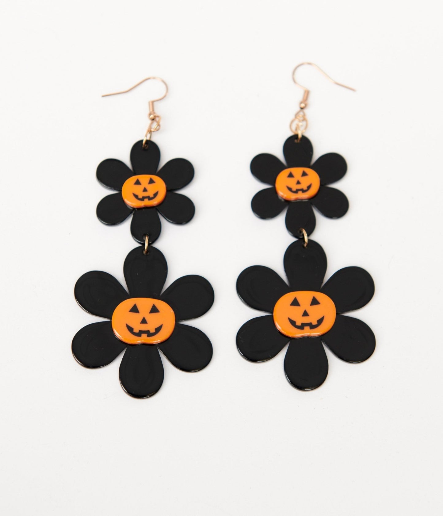 1960s Groovy Jack O Lantern Flower Power Earrings - Unique Vintage - Womens, ACCESSORIES, JEWELRY
