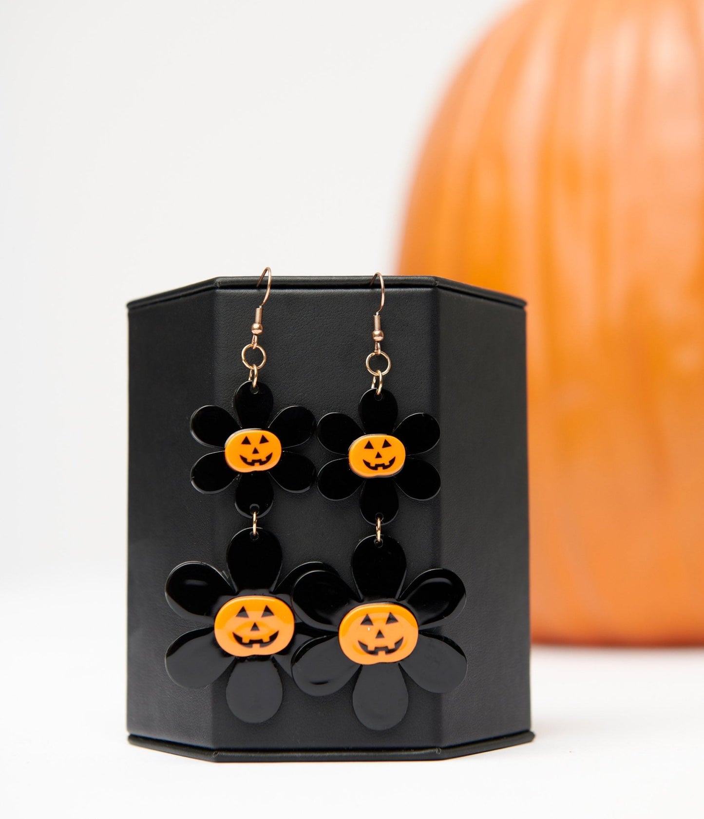 1960s Groovy Jack O Lantern Flower Power Earrings - Unique Vintage - Womens, ACCESSORIES, JEWELRY