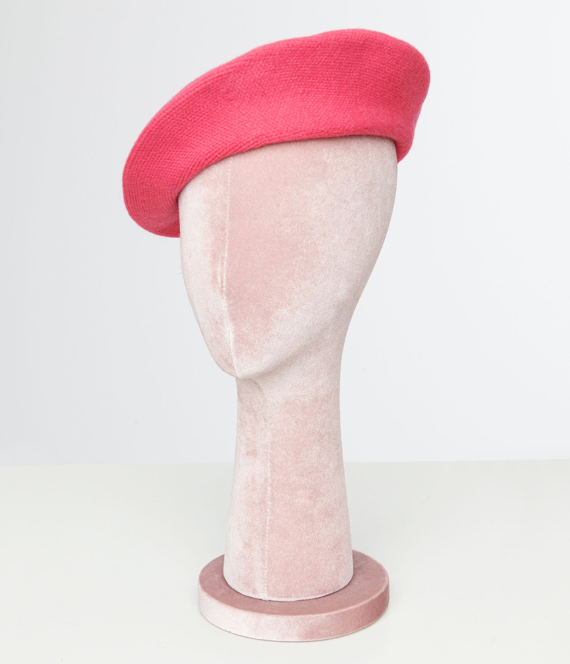 1960s Hot Pink Stretch Beret - Unique Vintage - Womens, ACCESSORIES, HATS