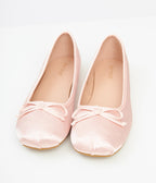 1960s Light Pink Satin Ballet Flats - Unique Vintage - Womens, SHOES, FLATS