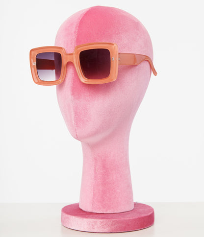 1970s Orange Square Sunglasses - Unique Vintage - Womens, ACCESSORIES, SUNGLASSES