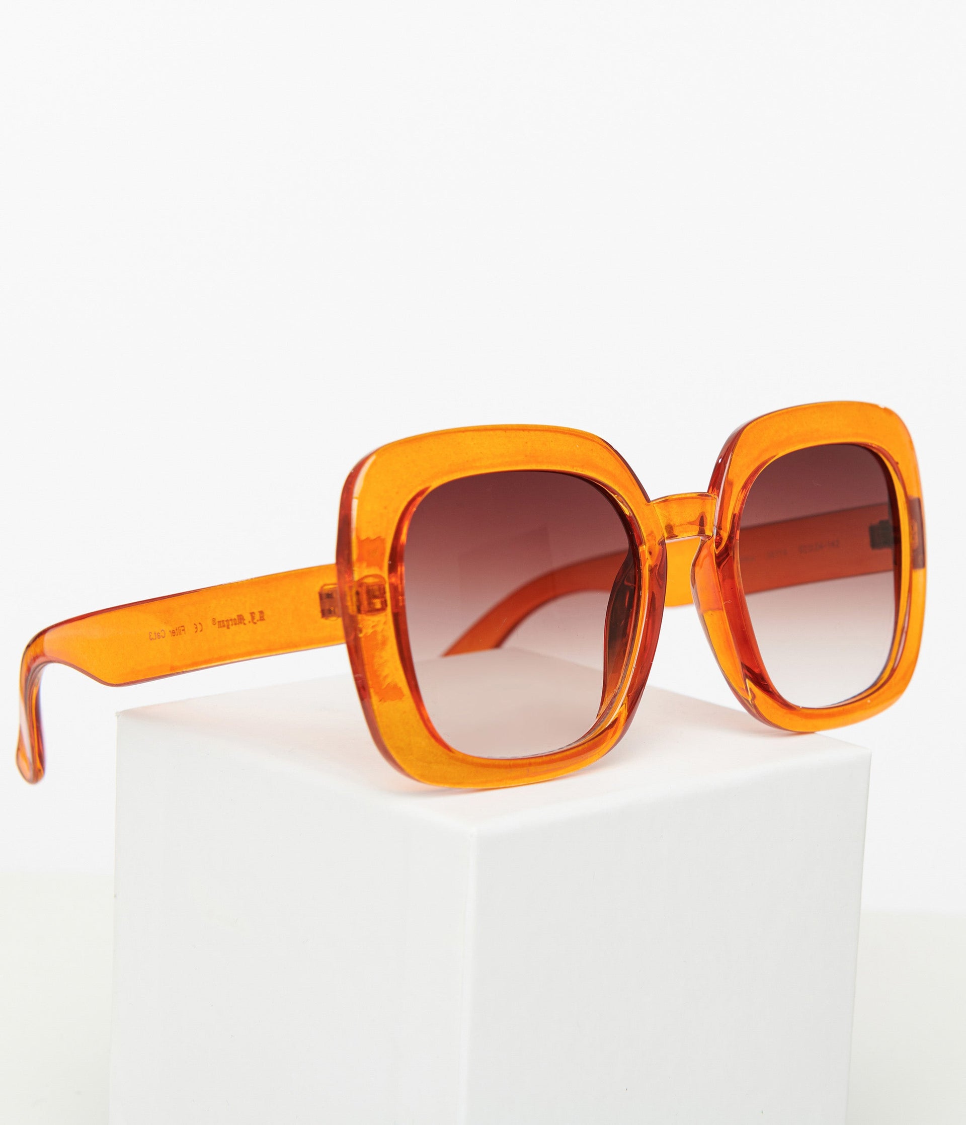 1970s Rust Orange Square Sunglasses - Unique Vintage - Womens, ACCESSORIES, SUNGLASSES