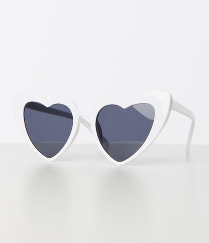Unique Vintage White Heart Sunglasses - Unique Vintage - Womens, ACCESSORIES, SUNGLASSES