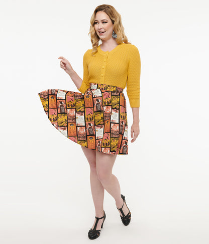 Retrolicious 1950s Trick or Treat Poster Skater Skirt - UNIQUE VINTAGE