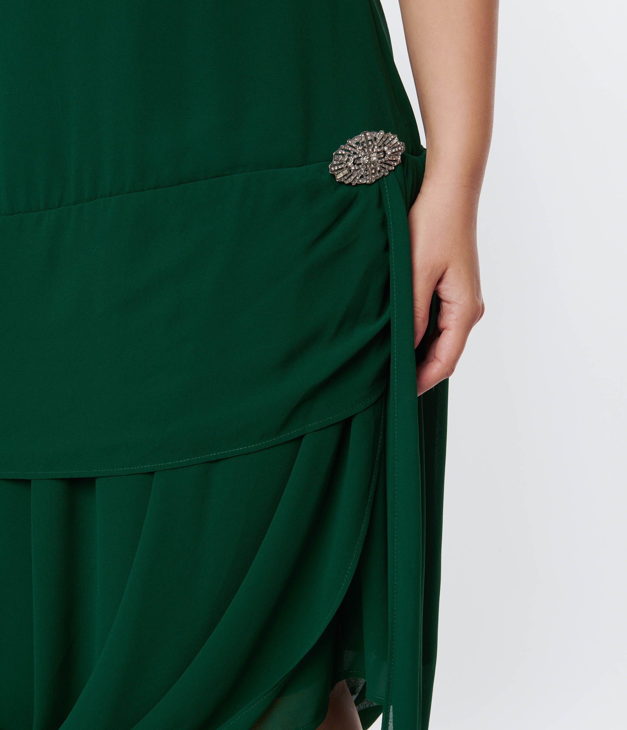 green 1920s dress Unique Vintage 1920s Emerald Green Draped Flapper Dress