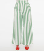 1940s Green & White Stripe Sally Trousers