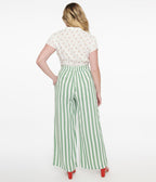 1940s Green & White Stripe Sally Trousers