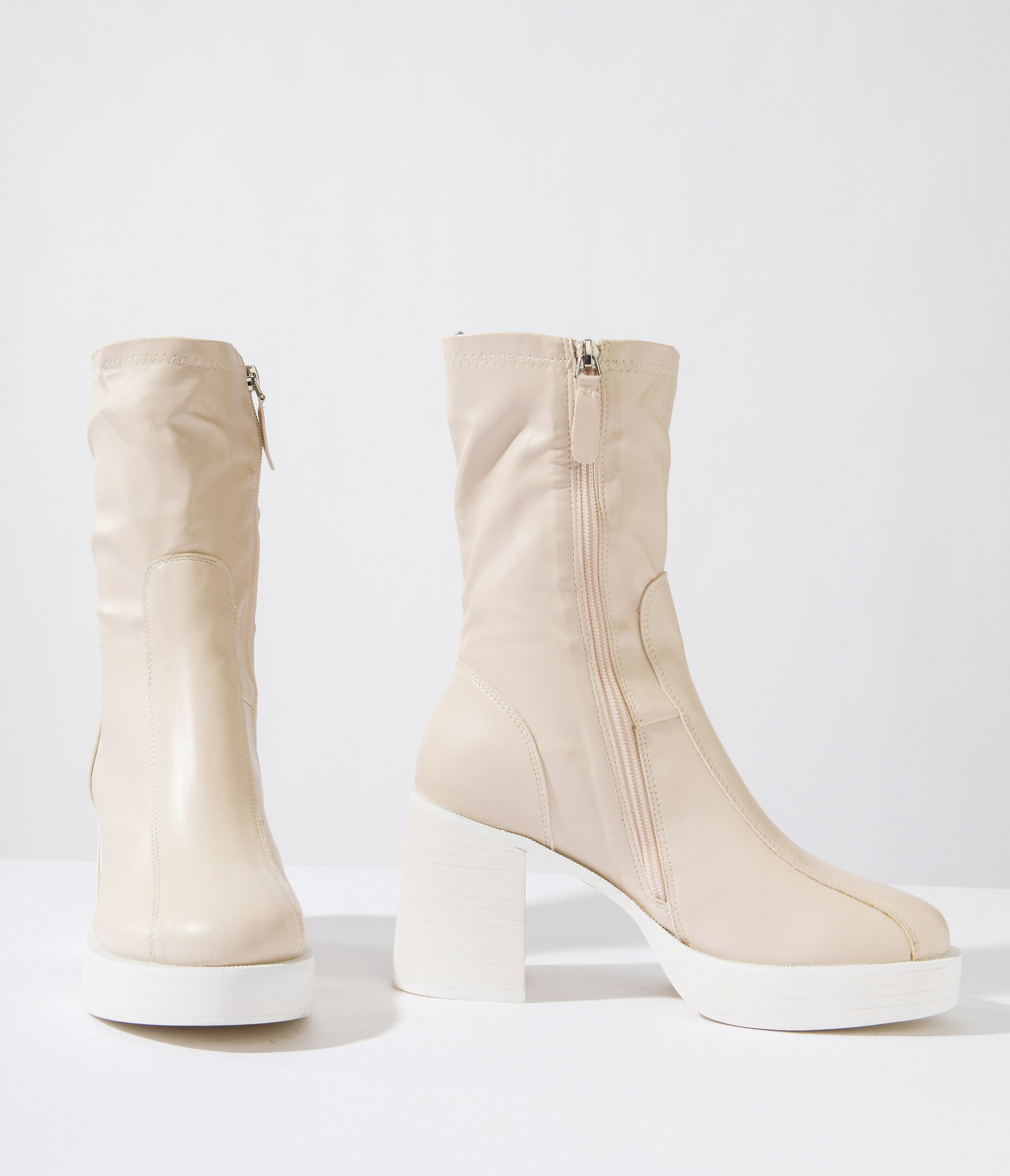 1970s Nude Platform Josephine Booties