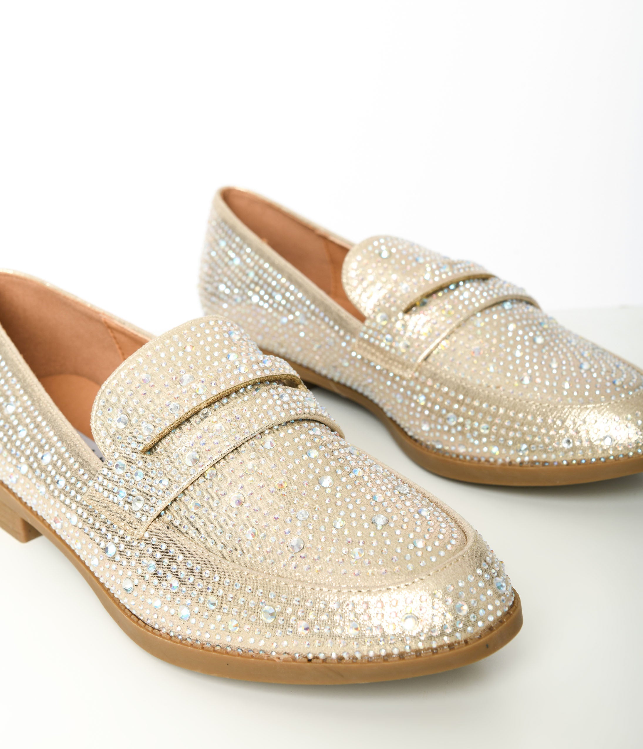 Champagne Rhinestone Loafers