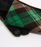 Green & Black Plaid Gloves