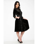 Black Diamond Velvet Swing Dress