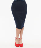 Barbie x Unique Vintage 1950s Navy Commuter Set Wiggle Skirt